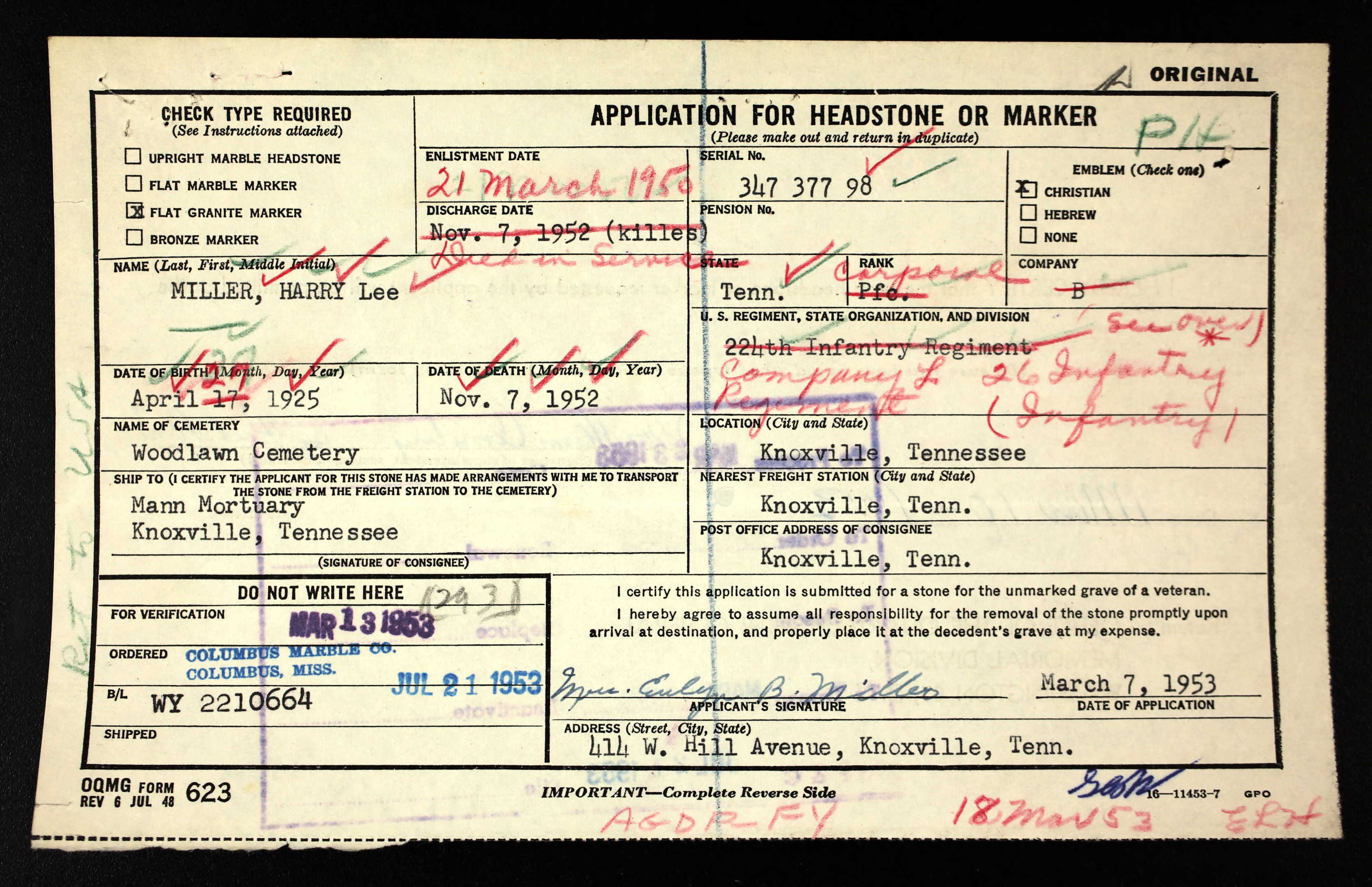 Omia Miller 1940 Census